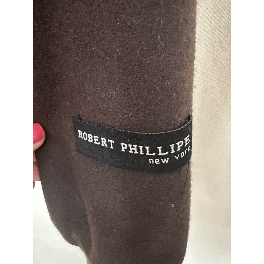 ROBERT PHILLIPE NEW YORK Wool Blend Bomber Jacket Size L Men's Brown City Chores - Picture 2 of 15